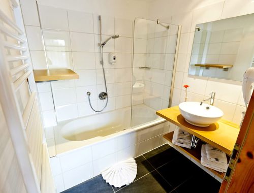 Badezimmer im Hotel Lärchenhof