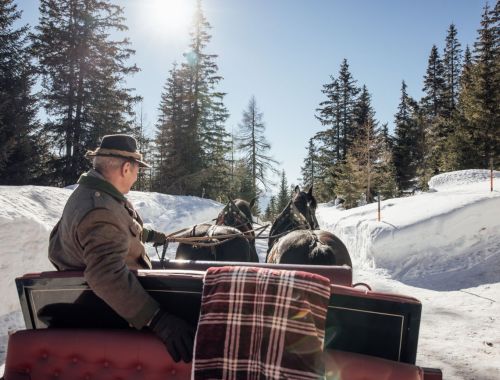 Pferdekutschenfahrt am Katschberg im Schnee